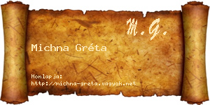 Michna Gréta névjegykártya